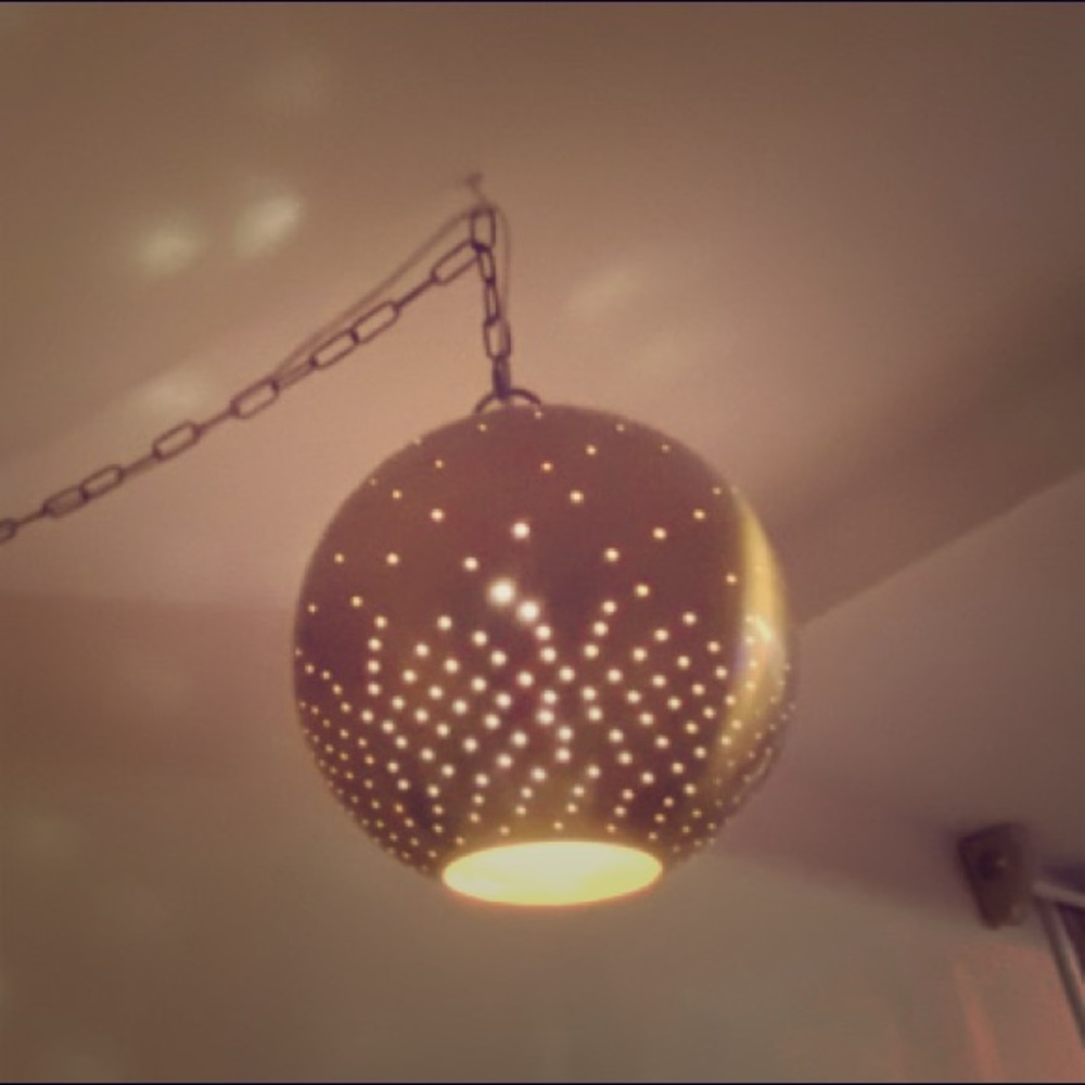 Vintage Moroccan Hand-Punched Brass  lamp